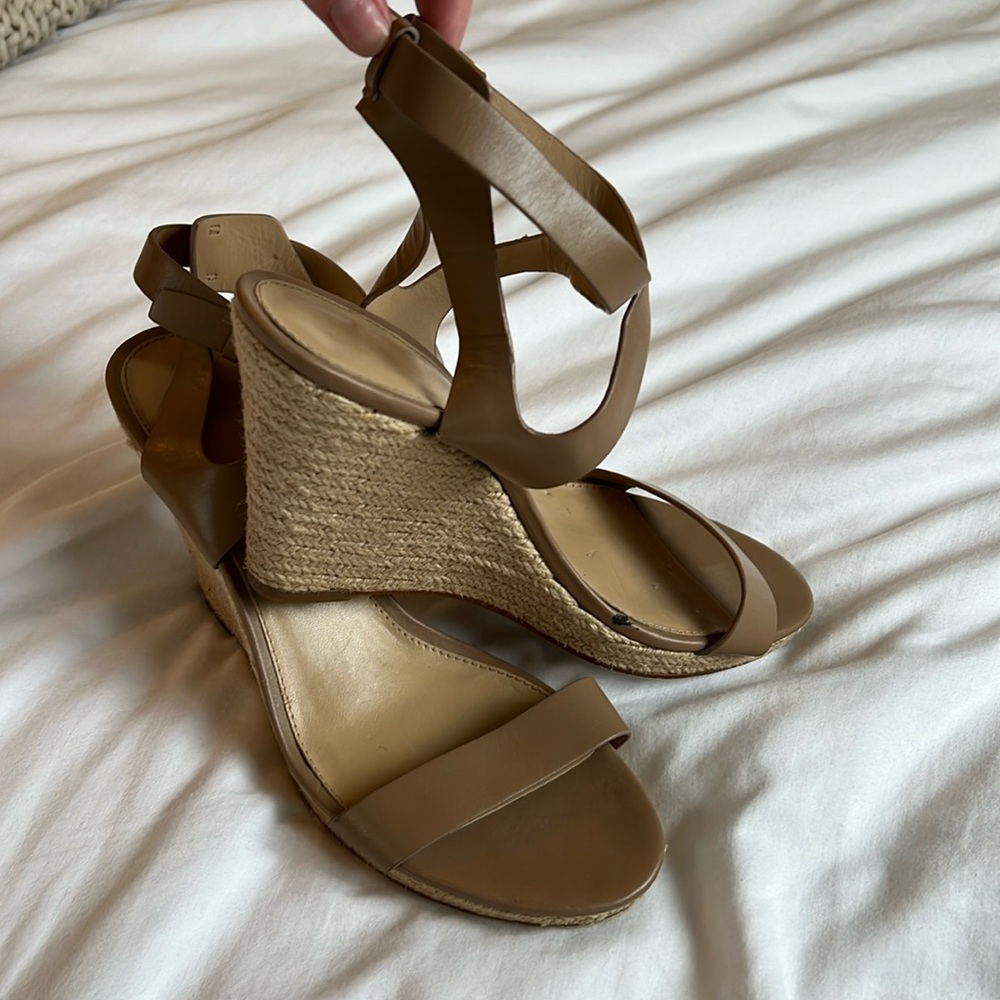 Michael Kors tan espadrille wedges